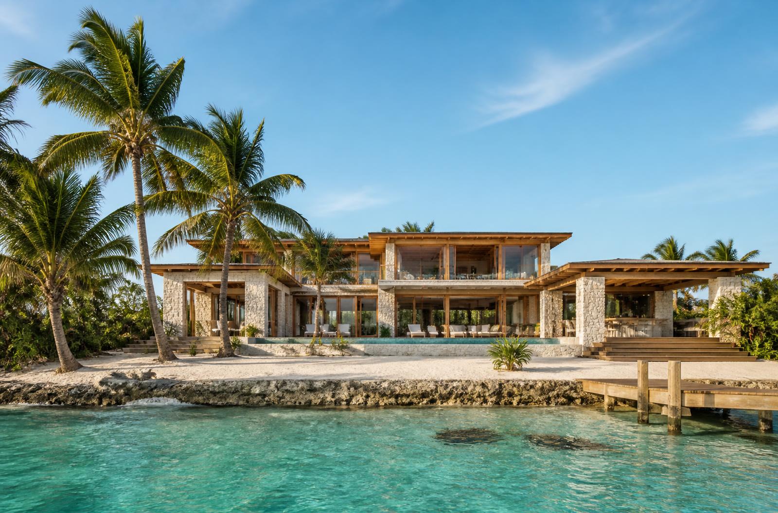 Contemporary beachfront villa on the Belize coast
